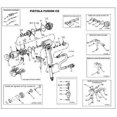 256463 GRACO Cabezal de aire, abanico redondo, para pistolas Fusion con purga de aire