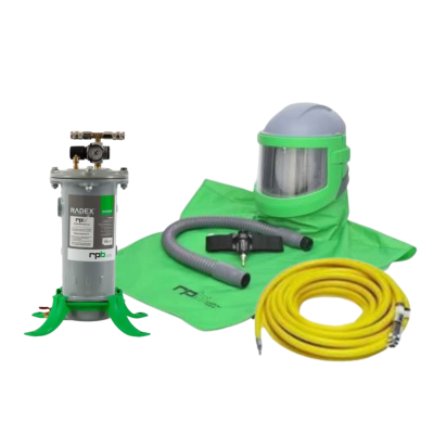 Equipo de respiración para chorro de arena. Incluye casco Nova 3, Radex y manguera