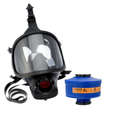 MÁSCARA FACIAL TR82. VISOR DE CRISTAL CON FILTRO A2