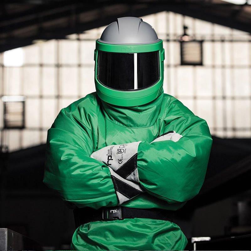 casco astro para proteccion de chorro de arena